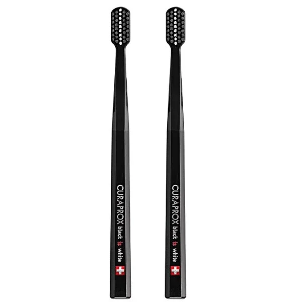 Curaprox Black White Kit Escova Dentes _ Preta (x2 unidades) 1 Curaprox Black White Kit Escova Dentes _ Preta (x2 unidades)