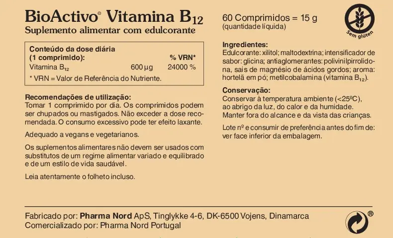 BioActivo Vitamina B12 x60 Comprimidos - Image 2