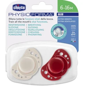 Chicco Chupeta Physio Air Branca/Vermelha 6-16M  X2