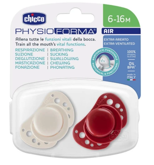 Chicco Chupeta Physio Air Branca/Vermelha 6-16M X2 1 Chicco Chupeta Physio Air Branca/Vermelha 6-16M X2
