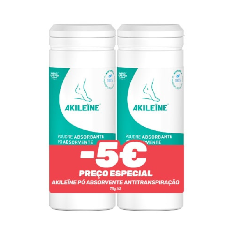 Akileine Transpiração Pó Absorvente - 75g  Pack Duplo