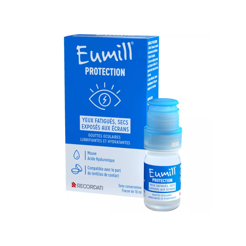 Eumill Protection Colírio 10ml | Olhos Secos e Cansados - Hidratação e Alívio Imediato da Fadiga Ocular
